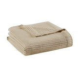 Beautyrest Cotton Waffle Weave Casual Cotton Blanket Khaki King BR51N-3839
