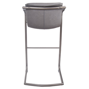 Indy Leatherette Bar Stool Set of 2 - Chic Comfort Meets Industrial Style with Floating Design