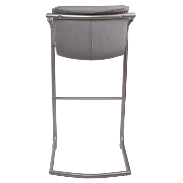Indy Leatherette Bar Stool Set of 2 - Chic Comfort Meets Industrial Style with Floating Design