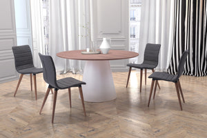 Zuo Modern Jericho 100% Polyester, Plywood, Birch Wood Mid Century Commercial Grade Dining Chair Set - Set of 2 Gray, Brown 100% Polyester, Plywood, Birch Wood