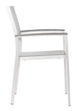 Zuo Modern Metropolitan Aluminum, Polyethylene Modern Commercial Grade Arm Chair Set - Set of 2 Gray, Silver Aluminum, Polyethylene
