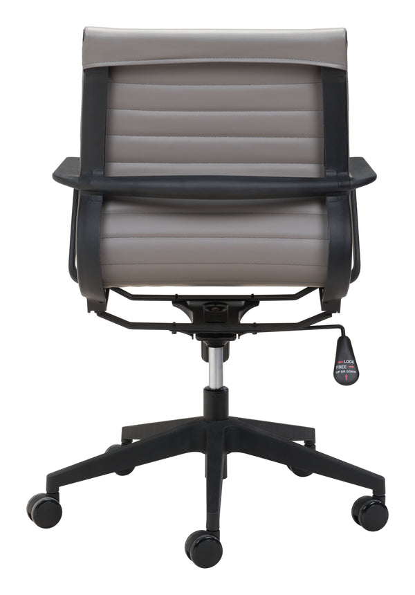 Zuo Modern Stacy 100% Polyurethane, Steel, Nylon Modern Commercial Grade Office Chair Gray, Black 100% Polyurethane, Steel, Nylon