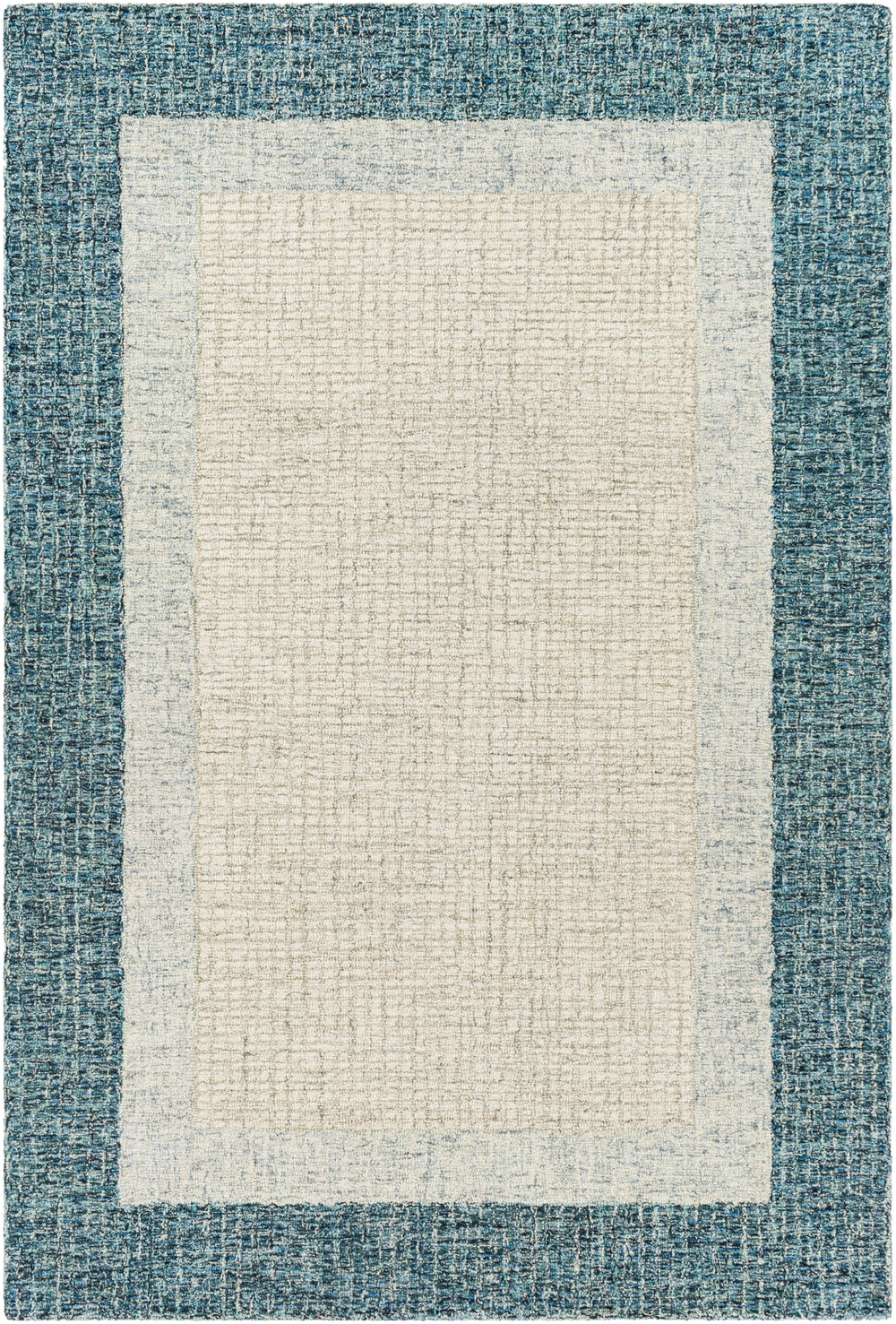 Elena EAE-2300 Modern Wool Rug EAE2300-8RD Teal, Light Gray, Taupe, Cream 100% Wool 8' Round