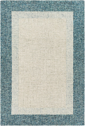 Elena EAE-2300 Modern Wool Rug EAE2300-8RD Teal, Light Gray, Taupe, Cream 100% Wool 8' Round