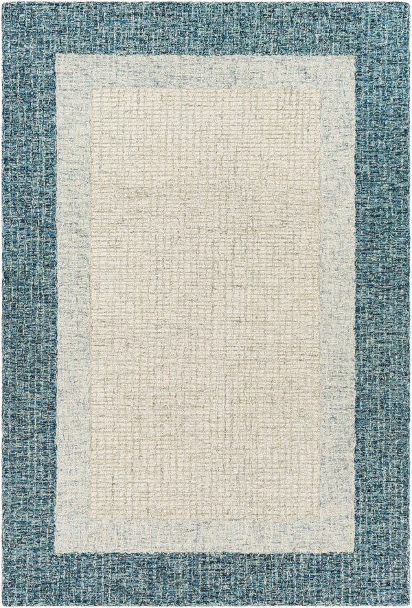 Elena EAE-2300 Modern Wool Rug EAE2300-8RD Teal, Light Gray, Taupe, Cream 100% Wool 8' Round