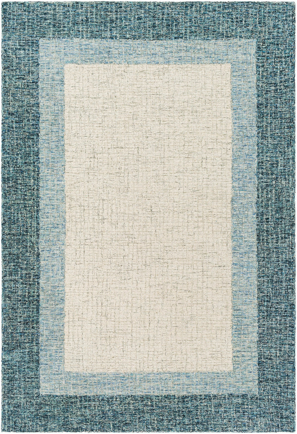 Elena EAE-2303 Modern Wool Rug EAE2303-8RD Navy, Teal, Aqua, Beige, Cream 100% Wool 8' Round