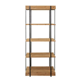 Sagebrook Home Contemporary Wood/metal, 68"h 5-layered Shelf, Brown/black Kd 16645 Brown/black Iron