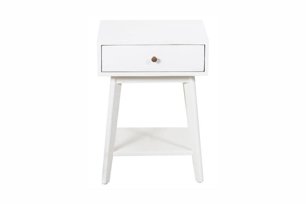 Porter Designs Capri Solid Wood Modern Nightstand White 04-108-04-6840
