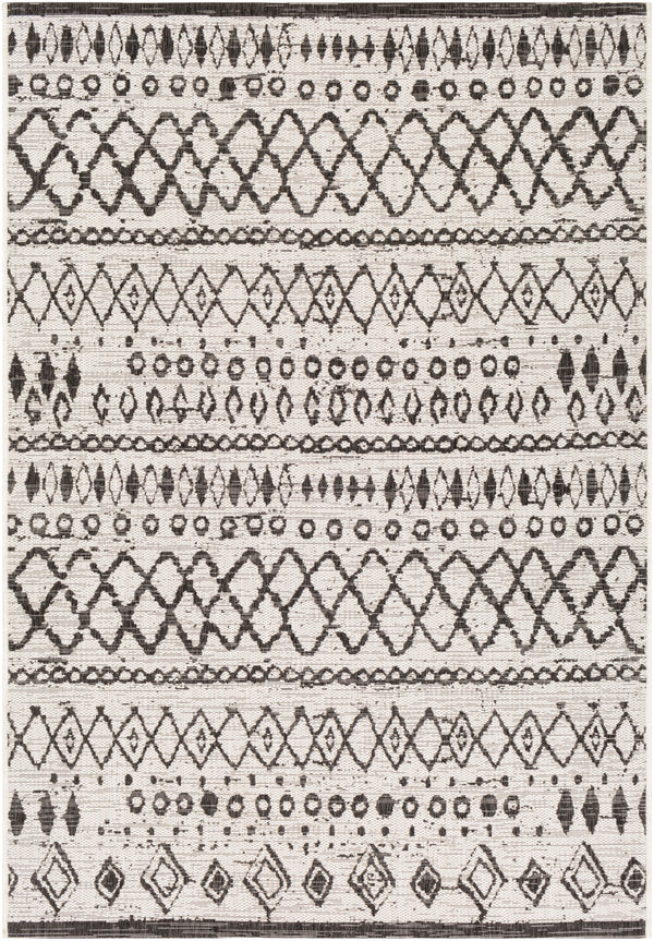 Eagean EAG-2341 Global Polypropylene Rug EAG2341-81012 White, Black 100% Polypropylene 8'10" x 12'