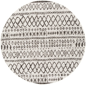 Eagean EAG-2341 Global Polypropylene Rug EAG2341-67RD White, Black 100% Polypropylene 6'7" Round