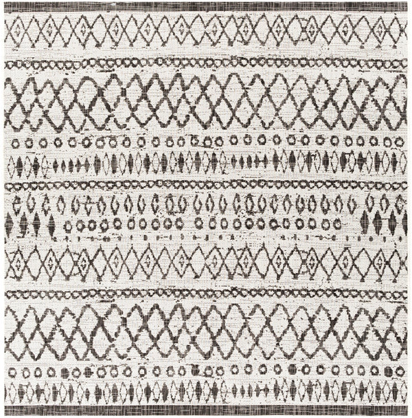 Eagean EAG-2341 Global Polypropylene Rug EAG2341-67SQ White, Black 100% Polypropylene 6'7" Square