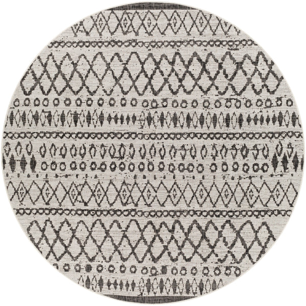Eagean EAG-2341 Global Polypropylene Rug EAG2341-710RD White, Black 100% Polypropylene 7'10" Round