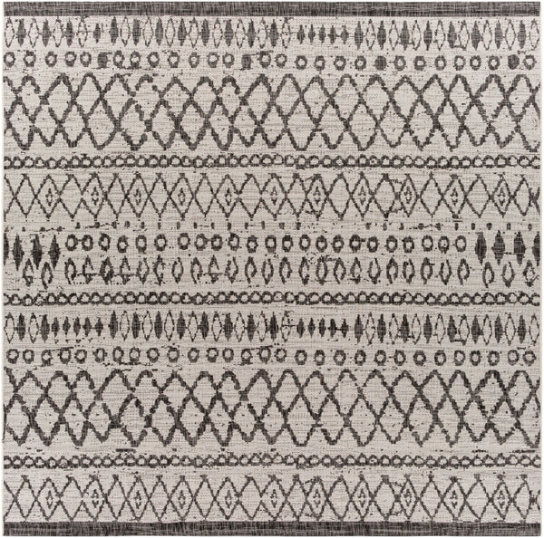 Eagean EAG-2341 Global Polypropylene Rug EAG2341-710SQ White, Black 100% Polypropylene 7'10" Square