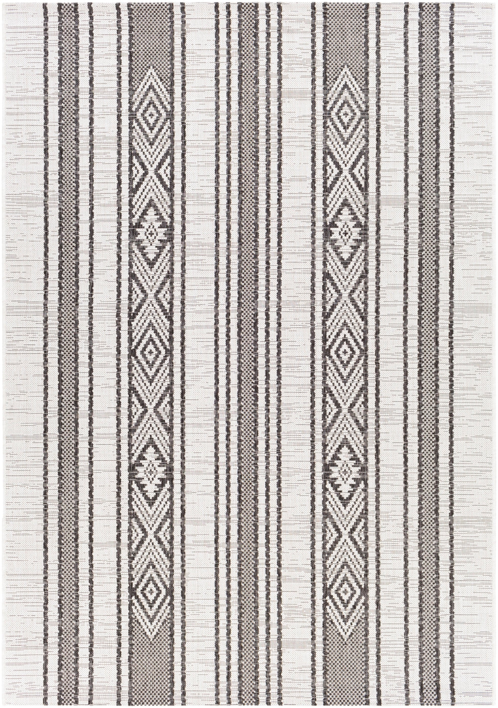 Eagean EAG-2352 Global Polypropylene Rug EAG2352-81012 Black, White, Medium Gray 100% Polypropylene 8'10" x 12'