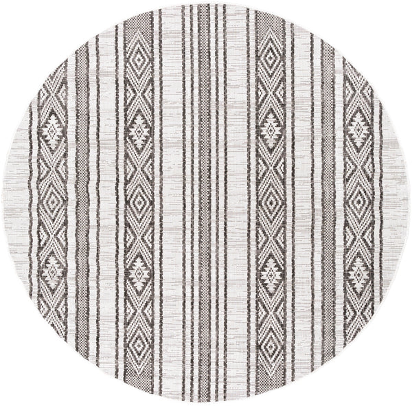 Eagean EAG-2352 Global Polypropylene Rug EAG2352-710RD Black, White, Medium Gray 100% Polypropylene 7'10" Round