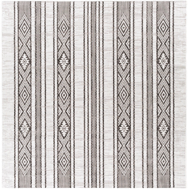 Eagean EAG-2352 Global Polypropylene Rug EAG2352-67SQ Black, White, Medium Gray 100% Polypropylene 6'7" Square