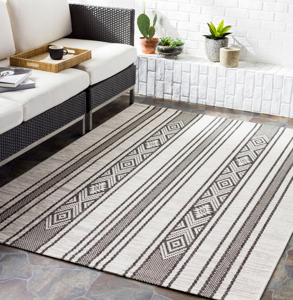 Eagean EAG-2352 Global Polypropylene Rug EAG2352-81012 Black, White, Medium Gray 100% Polypropylene 8'10" x 12'