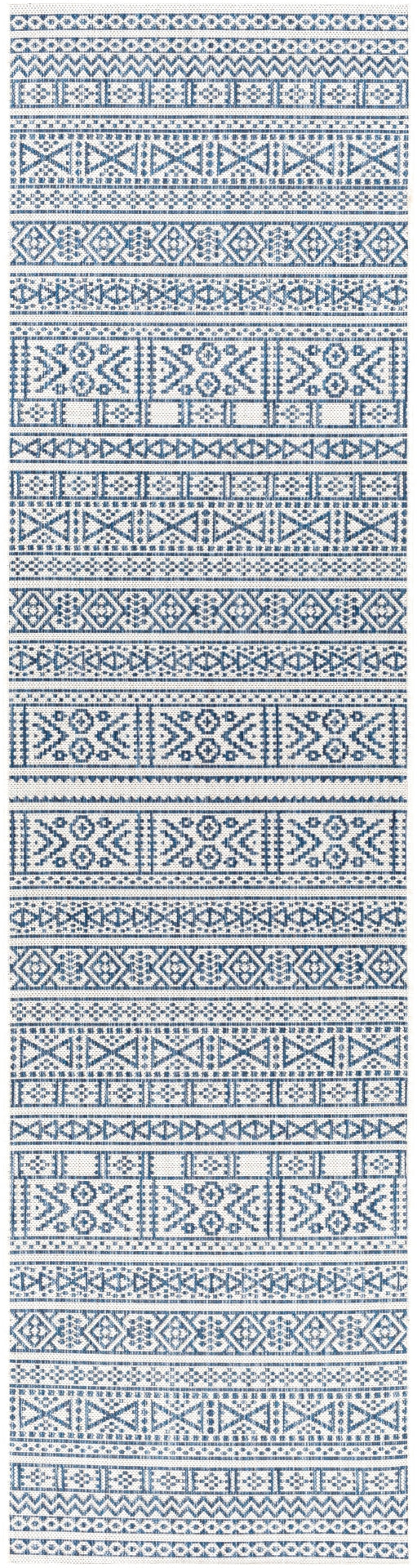 Eagean EAG-2357 Global Polypropylene Rug EAG2357-2712 Bright Blue, Navy, Pale Blue, White 100% Polypropylene 2'7" x 12'