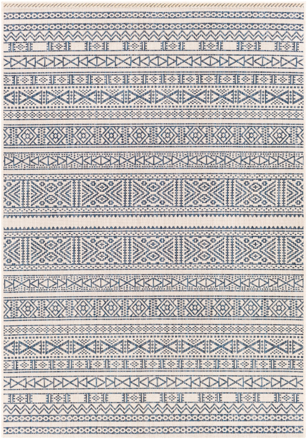 Eagean EAG-2357 Global Polypropylene Rug EAG2357-81012 Bright Blue, Navy, Pale Blue, White 100% Polypropylene 8'10" x 12'