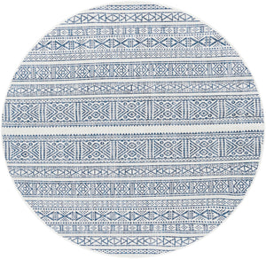 Eagean EAG-2357 Global Polypropylene Rug EAG2357-67RD Bright Blue, Navy, Pale Blue, White 100% Polypropylene 6'7" Round