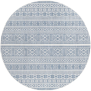 Eagean EAG-2357 Global Polypropylene Rug EAG2357-710RD Bright Blue, Navy, Pale Blue, White 100% Polypropylene 7'10" Round