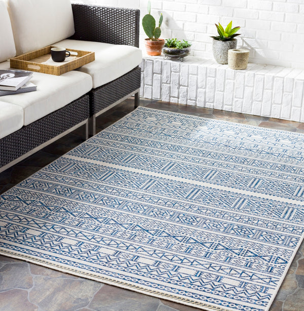 Eagean EAG-2357 Global Polypropylene Rug EAG2357-81012 Bright Blue, Navy, Pale Blue, White 100% Polypropylene 8'10" x 12'
