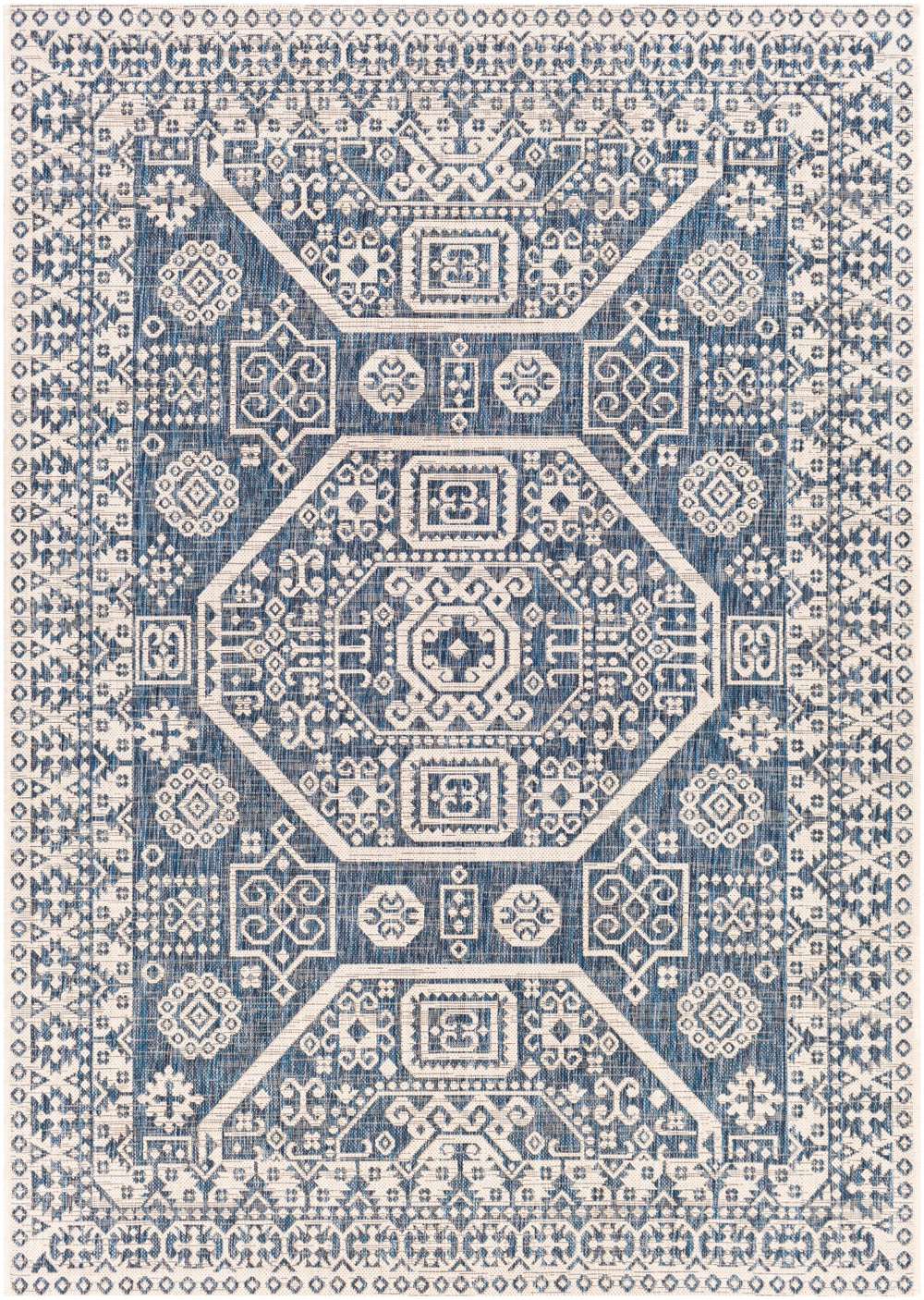 Eagean EAG-2358 Global Polypropylene Rug EAG2358-81012 Bright Blue, Navy, Pale Blue, White 100% Polypropylene 8'10" x 12'