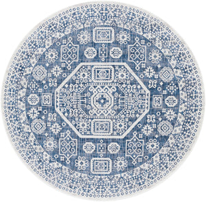 Eagean EAG-2358 Global Polypropylene Rug EAG2358-67RD Bright Blue, Navy, Pale Blue, White 100% Polypropylene 6'7" Round