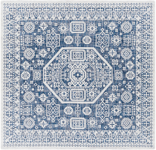 Eagean EAG-2358 Global Polypropylene Rug EAG2358-67SQ Bright Blue, Navy, Pale Blue, White 100% Polypropylene 6'7" Square