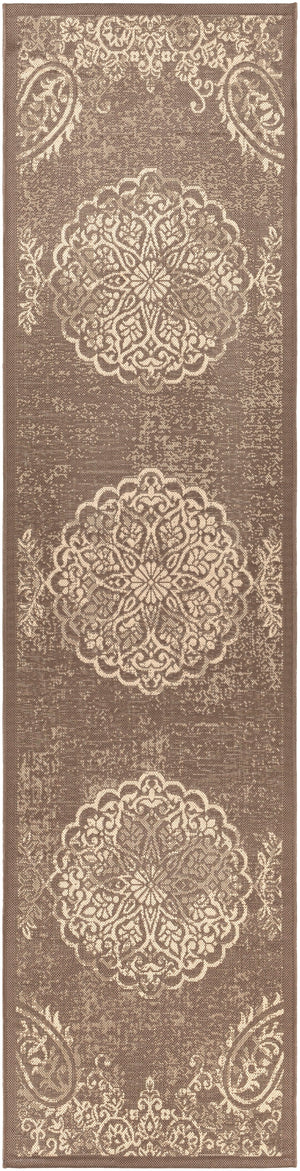 Eagean EAG-2362 Traditional Polypropylene Rug EAG2362-2712 Dark Brown, Wheat 100% Polypropylene 2'7" x 12'