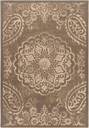 Eagean EAG-2362 Traditional Polypropylene Rug EAG2362-81012 Dark Brown, Wheat 100% Polypropylene 8'10" x 12'