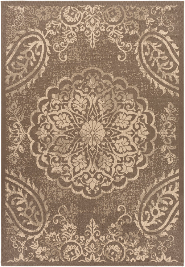 Eagean EAG-2362 Traditional Polypropylene Rug EAG2362-81012 Dark Brown, Wheat 100% Polypropylene 8'10" x 12'