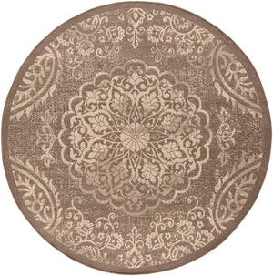 Eagean EAG-2362 Traditional Polypropylene Rug EAG2362-67RD Dark Brown, Wheat 100% Polypropylene 6'7" Round