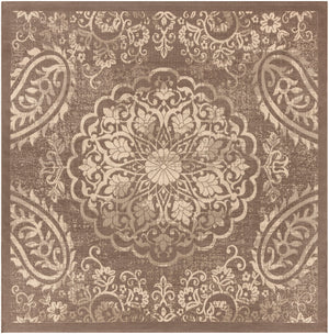Eagean EAG-2362 Traditional Polypropylene Rug EAG2362-710SQ Dark Brown, Wheat 100% Polypropylene 7'10" Square