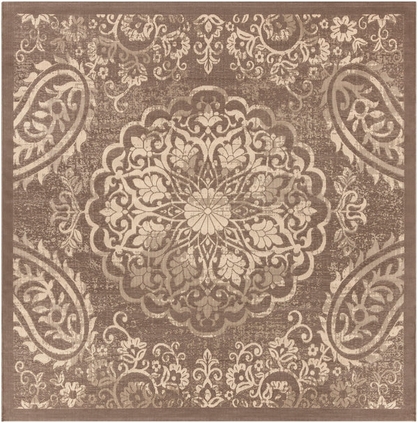 Eagean EAG-2362 Traditional Polypropylene Rug EAG2362-710SQ Dark Brown, Wheat 100% Polypropylene 7'10" Square