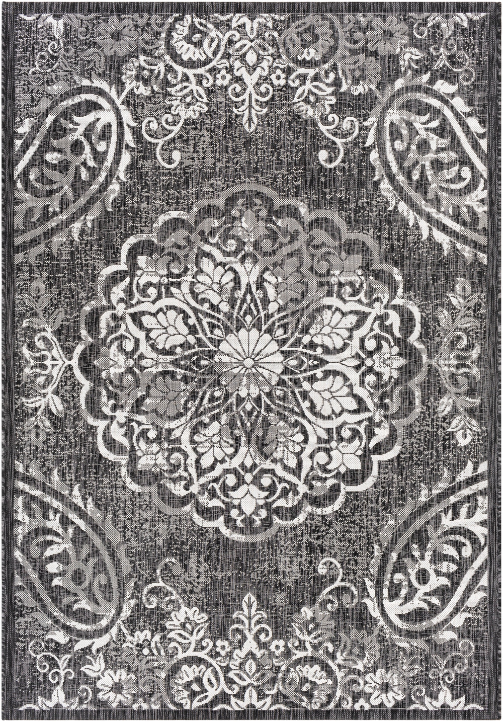 Eagean EAG-2364 Traditional Polypropylene Rug EAG2364-81012 Black, Charcoal, Cream 100% Polypropylene 8'10" x 12'