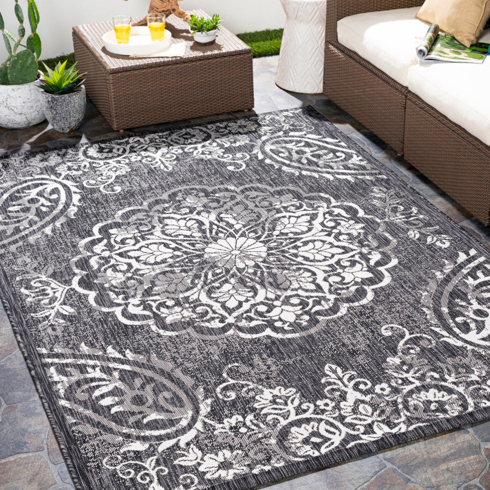 Eagean EAG-2364 Traditional Polypropylene Rug EAG2364-81012 Black, Charcoal, Cream 100% Polypropylene 8'10" x 12'