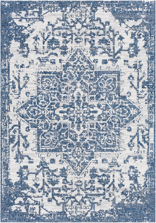 Eagean EAG-2377 Traditional Polypropylene Rug EAG2377-81012 Dark Blue, Denim, Cream 100% Polypropylene 8'10" x 12'