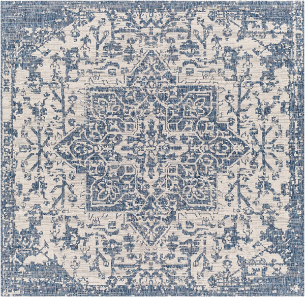 Eagean EAG-2377 Traditional Polypropylene Rug EAG2377-67SQ Dark Blue, Denim, Cream 100% Polypropylene 6'7" Square