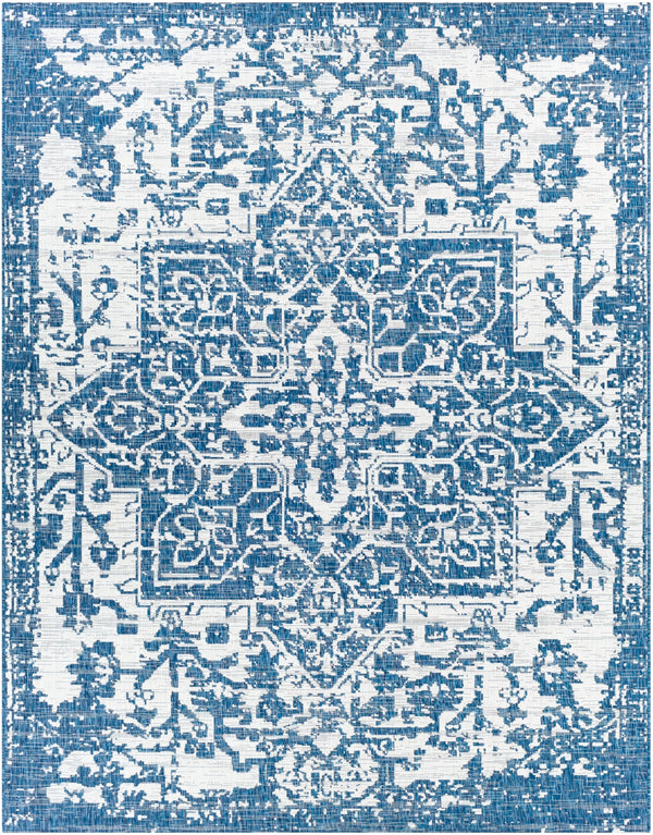 Eagean EAG-2377 Traditional Polypropylene Rug EAG2377-710102 Dark Blue, Denim, Cream 100% Polypropylene 7'10" x 10'2"