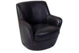 Porter Designs Hayes Leather-Look Swivel Contemporary Accent Chair Gray 03-185C-14-963