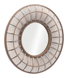 Toto Rattan, Fir Wood, MDF, Glass Modern Commercial Grade Mirror