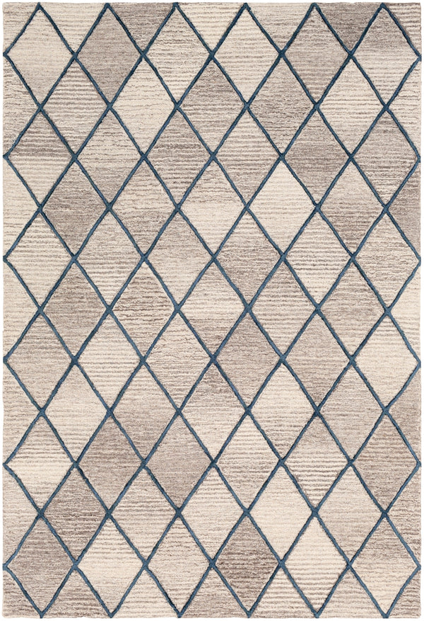 Eaton EAT-2301 Modern Wool, Viscose Rug EAT2301-912 Taupe, Dark Brown, Beige, Navy 80% Wool, 20% Viscose 9' x 12'