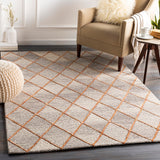 Eaton EAT-2305 Modern Wool, Viscose Rug EAT2305-912 Dark Brown, Bright Yellow, Burnt Orange 80% Wool, 20% Viscose 9' x 12'