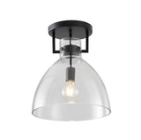 Bethel Black Semi Flush Mount in Iron & Glass