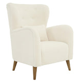 Sagebrook Home Contemporary Wood, Winged Arm Chair, Ivory Kd 16736 Ivory/beige Oak Wood