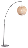 English Elm EE2559 Steel, Bamboo Modern Commercial Grade Floor Lamp Natural, Silver Steel, Bamboo