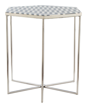 Zuo Modern Forma MDF, Steel Modern Commercial Grade Side Table Multicolor, Silver MDF, Steel