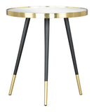 Zuo Modern Particle Glass, MDF, Iron Modern Commercial Grade Side Table Gold, Black Glass, MDF, Iron