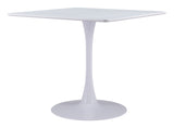 Zuo Modern Molly MDF, Steel Modern Commercial Grade Dining Table White MDF, Steel